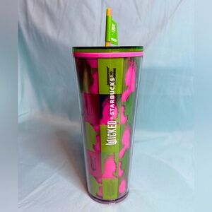 Starbucks Wicked Elphaba & Galinda Silhouette Tumbler - Pink & Green